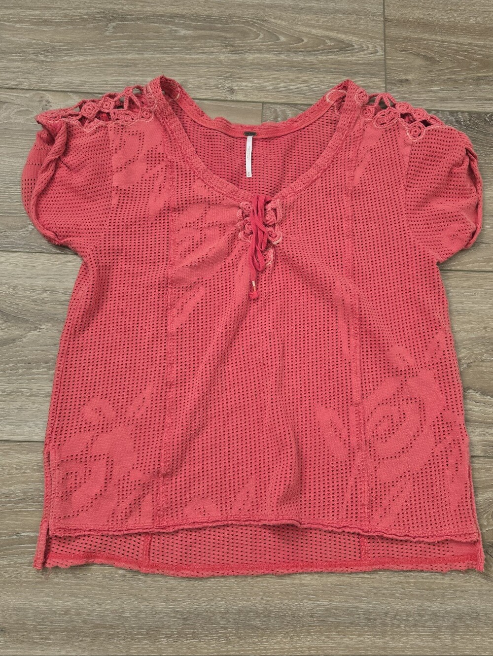 Free People Crocheted Tee, M